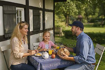 Familie mit Kind in Ferienwohnung